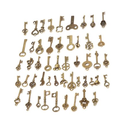 Bronze Nøgle Dekoration Antik DIY Håndlavede Vedhæng Tøj Tilbehør (50 stk. stilarter)