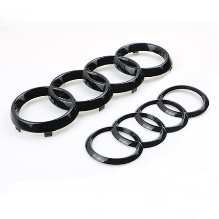 Audi kiilt v n musta logomerkki eteen ja taakse 273MM 192MM A1 A3 A4 A5