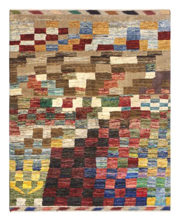 Hand Knotted Moroccan Berber - Afghanistan 133X160 Wool Rug Small