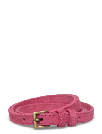 Suede Aria Leather Belt Pink Becksöndergaard