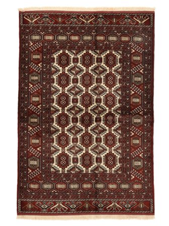 Hand Knotted Persian Turkaman Rug 135X200 Black/Brown