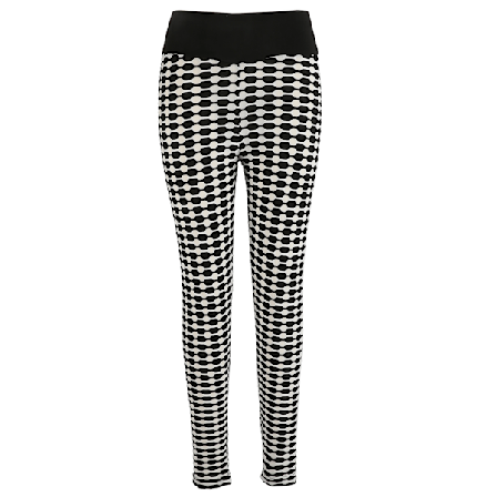 Yoga Bukser Butt Lifting Elastiske Højtaljede Dame Leggings Sort og Hvid til WorkoutL