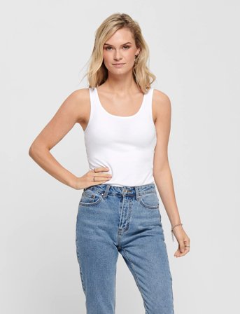 ONLY Onllive Love S/L Tank Top Noos - White - XL
