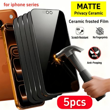 5 kappaleen pakkaus mattoja Anti-Peep -suojakalvoja, sopii malleihin Iphone 17 Pro Max/17/16 Pro/16/15/14/13/12/11/Xr, valmistettu pehmeästä 