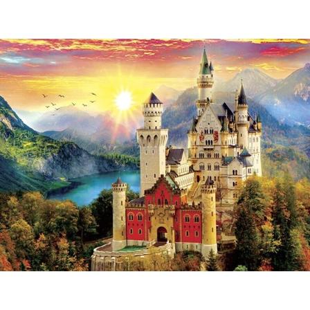 Diamond Painting Fyrkantiga Pärlor 50x70 Cm 5d Diy Slott Solsken Multifärg