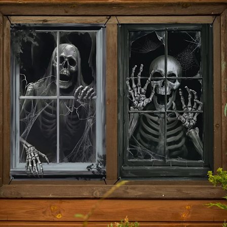 Halloween-koriste kauhuikkunakuvat, 120 x 80 cm Halloween ulkoikkunakoriste ovikoriste