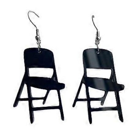 Mode Hopfällbar Stol Hängande Örhängen Roliga Hängsmycke Örhängen Kreativa Akryl Ryggstöd Stol Örhängen Fest Smycken Svart( Svart)