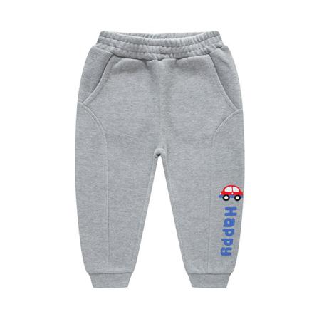 Boy Car Print Raka Ben Elastiska Midjefickor Träningsbyxor Fall
