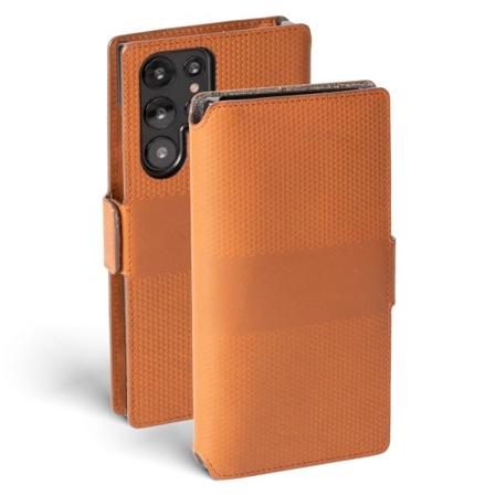 Premium læder telefonpung Samsung Galaxy S22 Ultra / Cognac - SVENSK DESIGN - ÆGTE LÆDER Brun