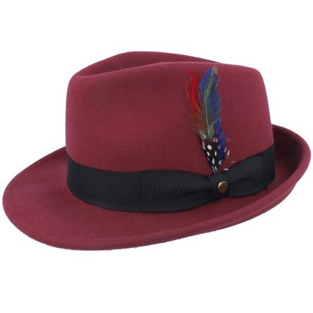 Stetson - Röd trilby Hatt - Woolfelt Dark Burgundy Trilby @ Hatstore