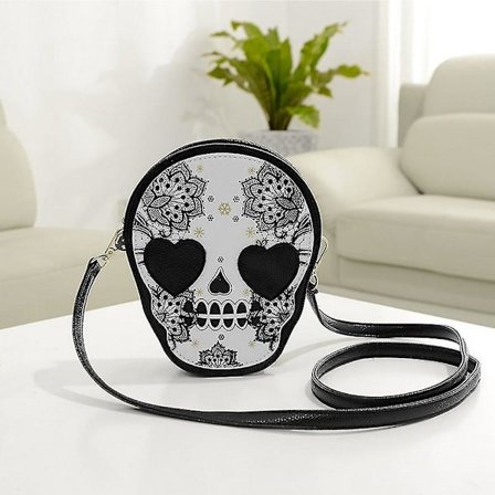 Mode Kvinnor Mini Pu Handväska Skull Shoulder Handväska Satchel Bag