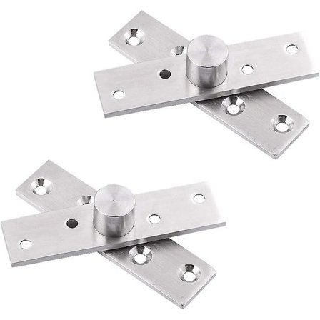 360 Graders Drejehængsel, 2 Rustfrit Stål Dør Center Pivot Hængsler, Heavy Duty Skjult Drejehængsler Med Fastgørelsesskruer (75 X 17mm)