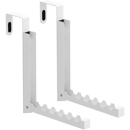 2 kpl Oven päälle kuivausteline, kokoontaitettava oven päällä oleva koukkuteline pyykin ripustamiseen vaateteline 6 uralla (valkoinen)