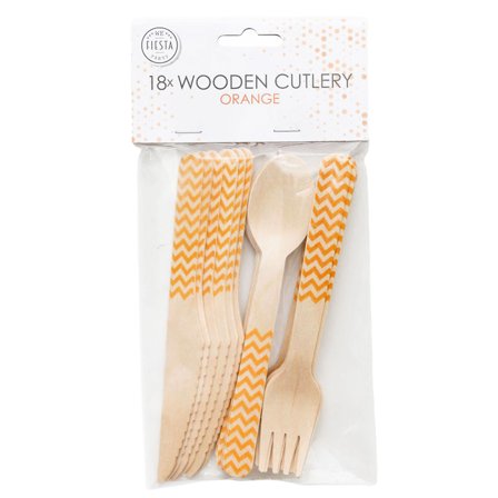 Puiset Kertakäyttölusikat Zigzag Oranssi