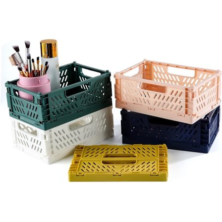 Foldbar plast omsætningskasse, 5 stk. opbevaringskasse, 20*15*9 cm, foldbar plast omsætningskasse, egnet til køkken, kontor, soveværelse