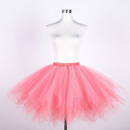 Tutu Skjorte til Polterabend, Balletskørt, Tylskørt, 4 Lag Pink