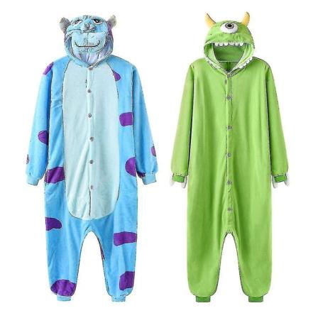 Sully Mike Kigurumis Tecknad Onesie Unisex par Overall Vinter Rolig Söt Hemkläder Djur Jumpsuit Festival Present white horn XL( fit 174-185cm)