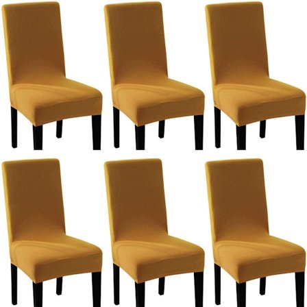 Spandex Elastiskt Stolsöverdrag Stretch Stolsöverdrag (6 st, Kamel)