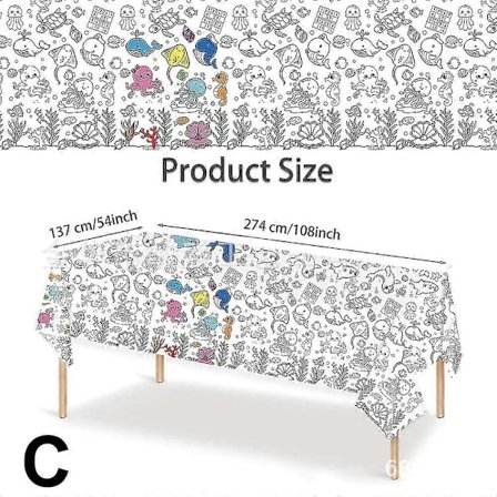 Fargeleggingsduk for barn, 137x274cm gigantisk fargeleggingsplakat, stor fargeleggingsduk DIY tegnebordsdeksel barnehåndverk gaver leker