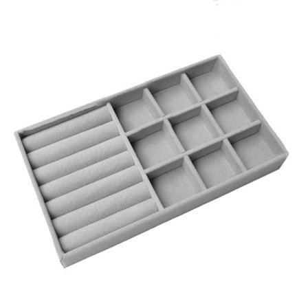 Velvet Smykkeskrin Multi Rum Øreringeholder Stabelbar Displayplade