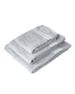 Ensfargede frottéhåndkle i økologisk bomull Lys grå