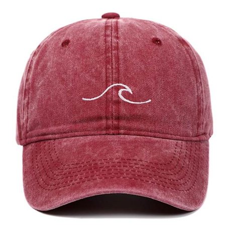 Wave Broderi Baseball Caps Distressed Faded Cap WINE RED
