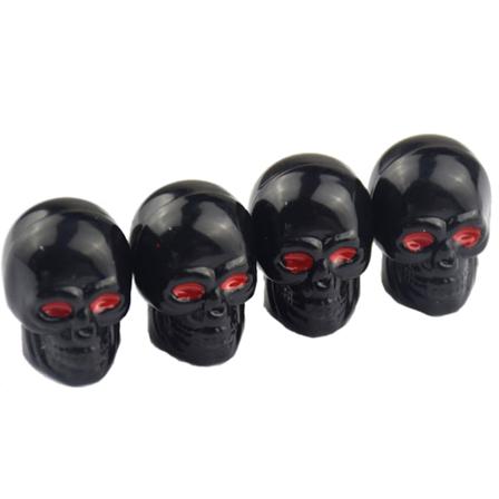 4stk Bil Skull Anti-rust Motorcykel Kobber Kerne Bil Hjul Dæk Ventil-Stem Caps