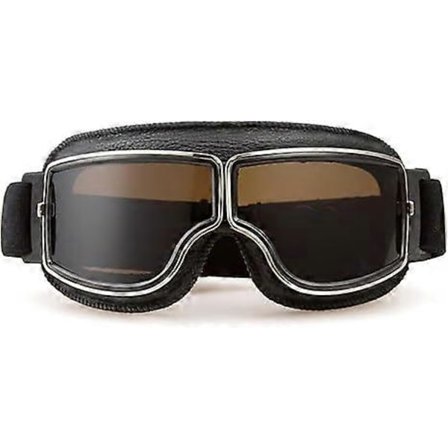 Motorsykkelbriller Vintage Aviator Pilot Stil Lær Cruiser Scooter Motocross Briller for Menn, Kvinner, Voksne
