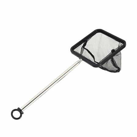 7,5 cm fiskenet med teleskopisk langt håndtag fintmasket fiskenet rejer skimming net til fiskebeholder eller lille akvarium (teleskopisk rækkevidde 22