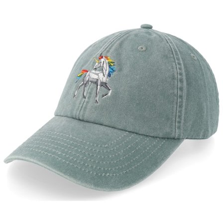 Origami - Grön unconstructed Keps - Origami Unicorn Vintage Washed Sage Green Dad Cap @ Hatstore