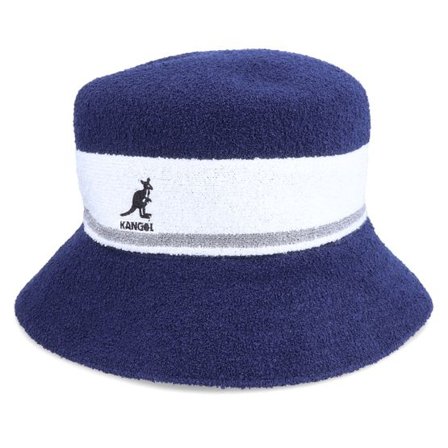 Kangol - Blå bucket Hatt - Bermuda Stripe Navy Bucket @ Hatstore