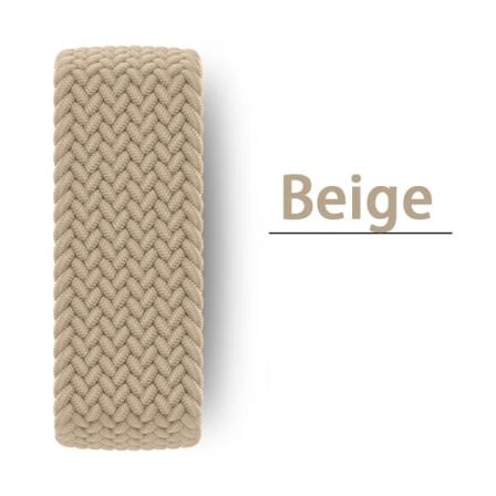 Flätat Solo Loop för Apple Watch-armband 44mm 45mm 42mm 40mm 38mm 41mm Ultra 49mm Armband correa iwatch Serie 9 SE 8 7 6 5 Rem Beige L Beige L