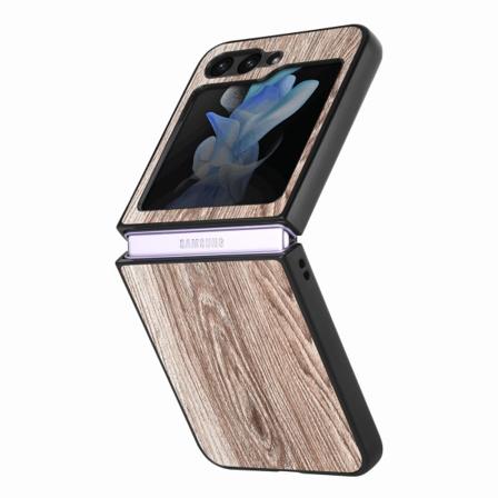 Trätextur Skal för Samsung Galaxy Z Flip5 5G Grey