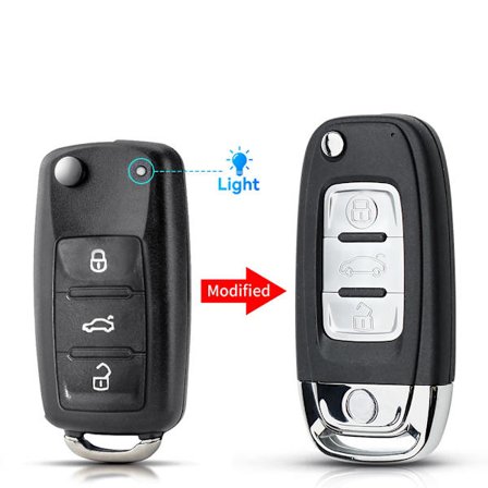 Fjernbetjening 3 Knapper Modificeret Flip Nøgle Fob Skal Etui Til VW VOLKSWAGEN Caddy Eos Golf Jetta Beetle Polo Up Tiguan Touran