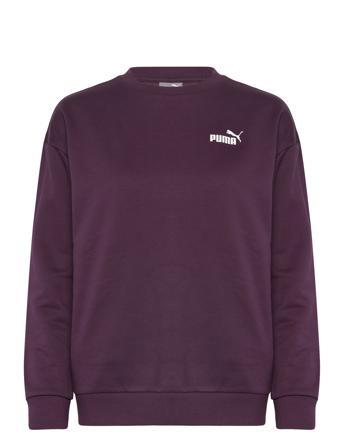 Ess+ Relaxed Small Logo Crew Fl Sport Women Sport Clothing Sport Sweat-shirts & Hoodies Sport Sweat-shirts Purple PUMA