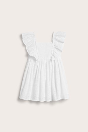 Kappahl | Mekko, jossa englantilaista kirjontaa | Valkoinen