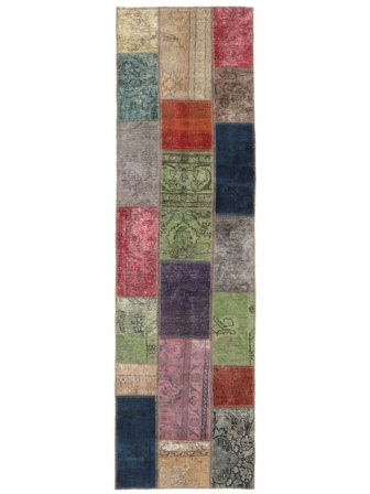 Tappeto Persiano Patchwork 73X258 Passatoie Marrone/Rosso Scuro (Lana, Persia/Iran)