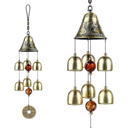 Metalliputki tuulikello riipus, tuulikello kodin sisustus, 40cm