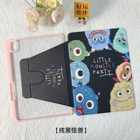 Etui for iPad 7/8/9 10,2 tommer, ren svart Monster Spinning Tom malt hardt