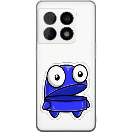 Kompatibel Mobilcover til OnePlus OnePlus 10 Pro Blå tegneseriefigur med åbent udtryk og store øjne i sjov illustration