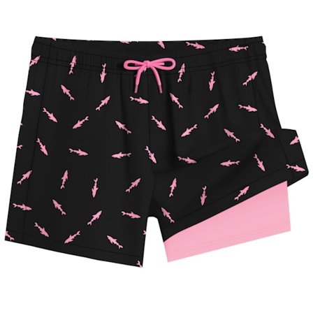 2-in-1 miesten uimashortsit 7 tuuman uimashortsit uimapuku rantahousut - Koko L - Hai musta