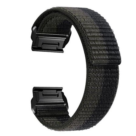 För Garmin Tactix 7 Pro/Fenix 7X/Fenix 6X Pro 26mm Nylon klockarmband Justerbart handledsband