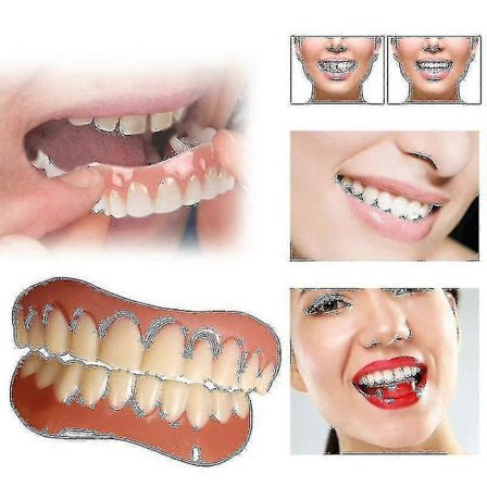 D Snap-on Tannfasetter Falske Tenner Gebiss Falske Tenner Smiletenner
