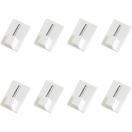 Selvklæbende Kroge Plastik Klæbende Ende Krog Vindue Kroge Klæbende Til Netgardinstænger - Hvid (8 stk.)