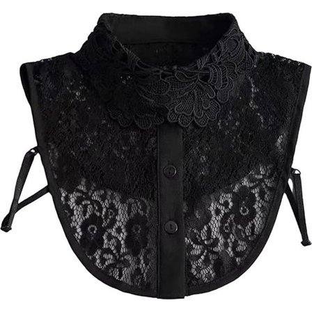 Avtakbar krage for kvinner - avtakbar halvbluse - svart