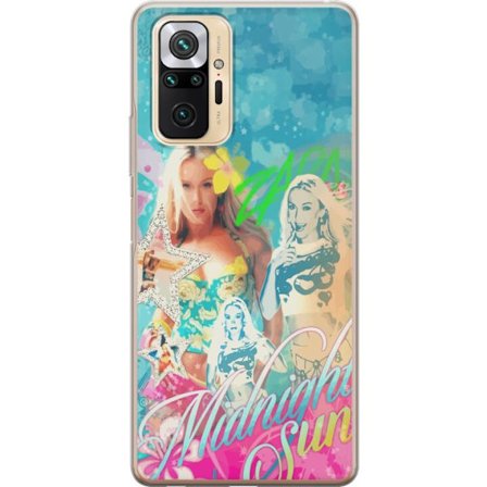 Yhteensopiva Puhelinkuori Xiaomi Redmi Note 10 Pro Seikkailumaailma Steve, Creeper ja eläimillä värikkäässä palikkagrafiikassa