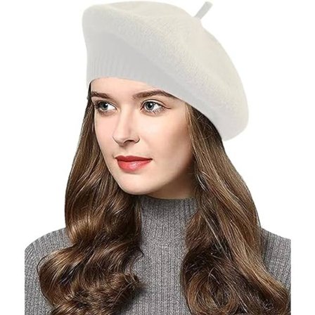 Naisten talvihattu barettihattu ranskalainen vintage-hattu kaksinkertainen baretti
