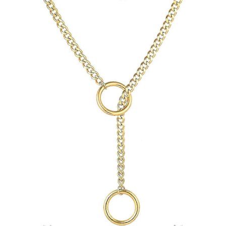 Halsband med hjärtformad O-ring och glidkedja för kvinnor, kubansk kedja i rostfritt stål, hjärthalsband, punkrock-krage