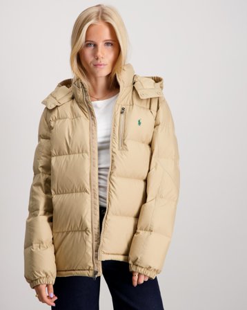 Polo Ralph Lauren Ripstop Down Hooded Jacket Beige Jakker Jente - Kids Brand Store