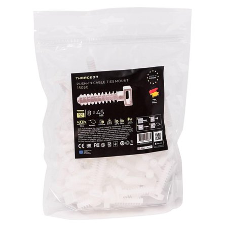 ThorgeOn Stripsfeste for mur ø8mm 100stk hvit